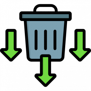 reduced material waste icon