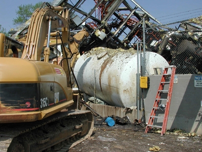 explosion of pressure vessels