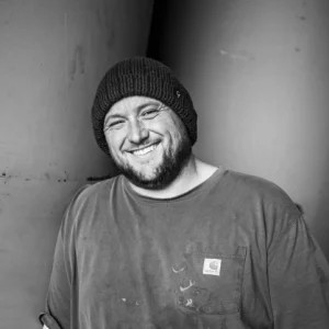 Black and White picture of RedRiver Team Member named "Blake Bachtold"