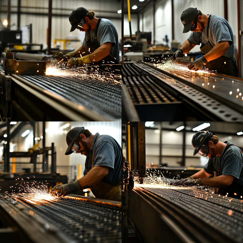 Three common types of metal fabrication processes illustrated