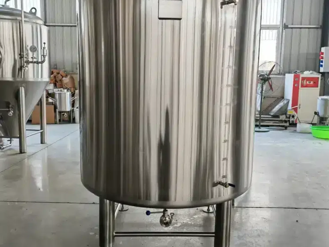 a large stainless steel tank