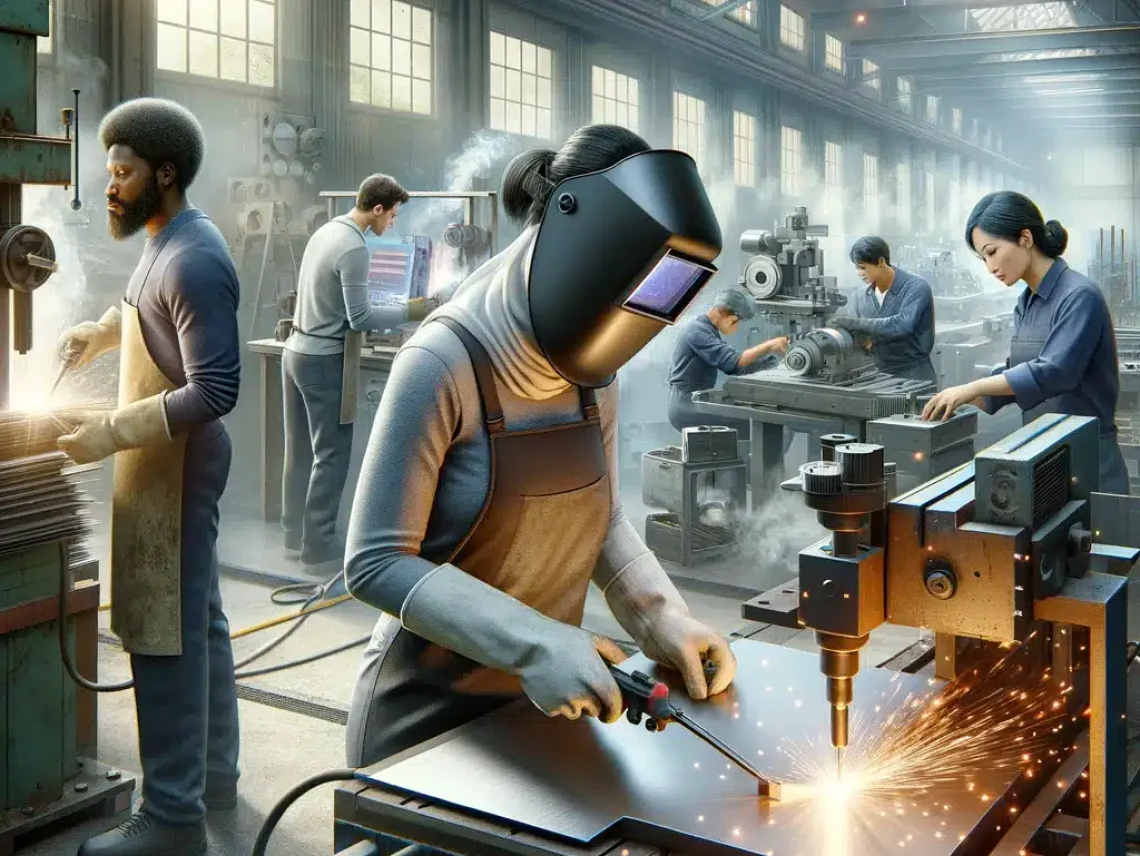 The workers of metal fabrication