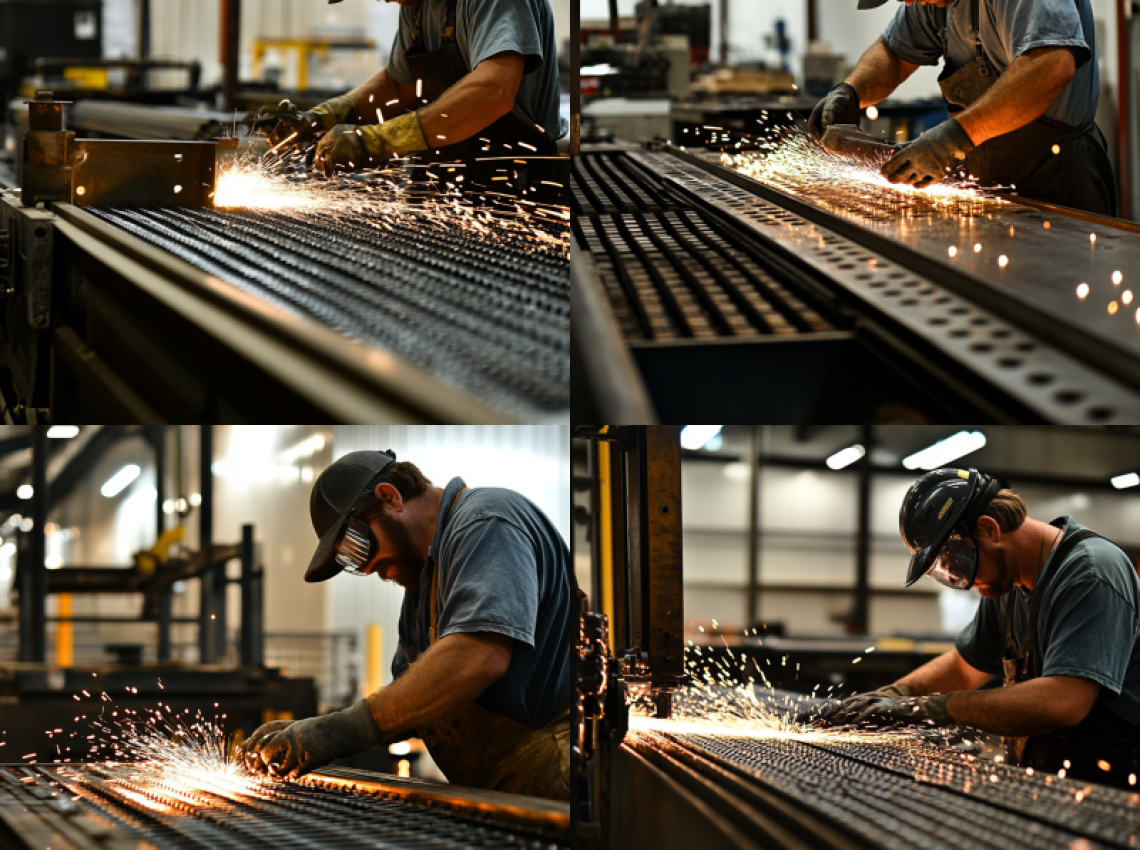 Three common types of metal fabrication processes illustrated