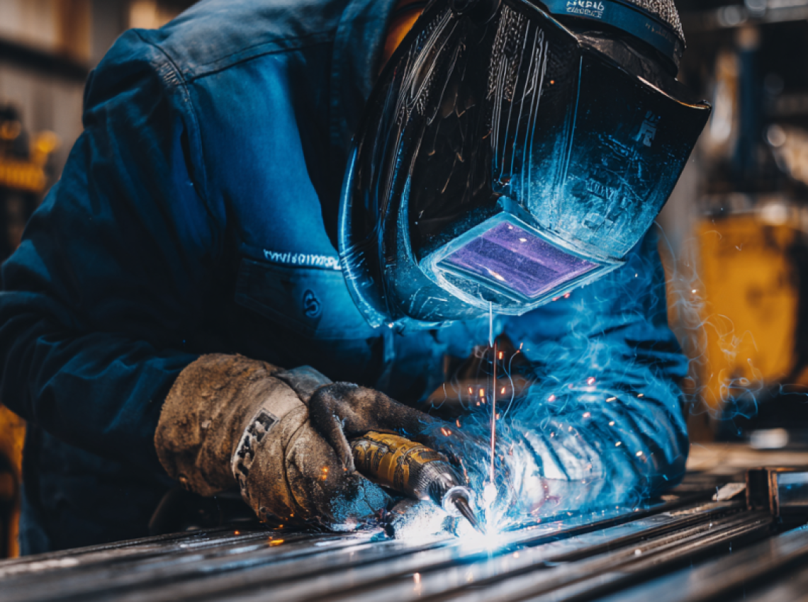 Welder demonstrating what is 3G welding position techniques